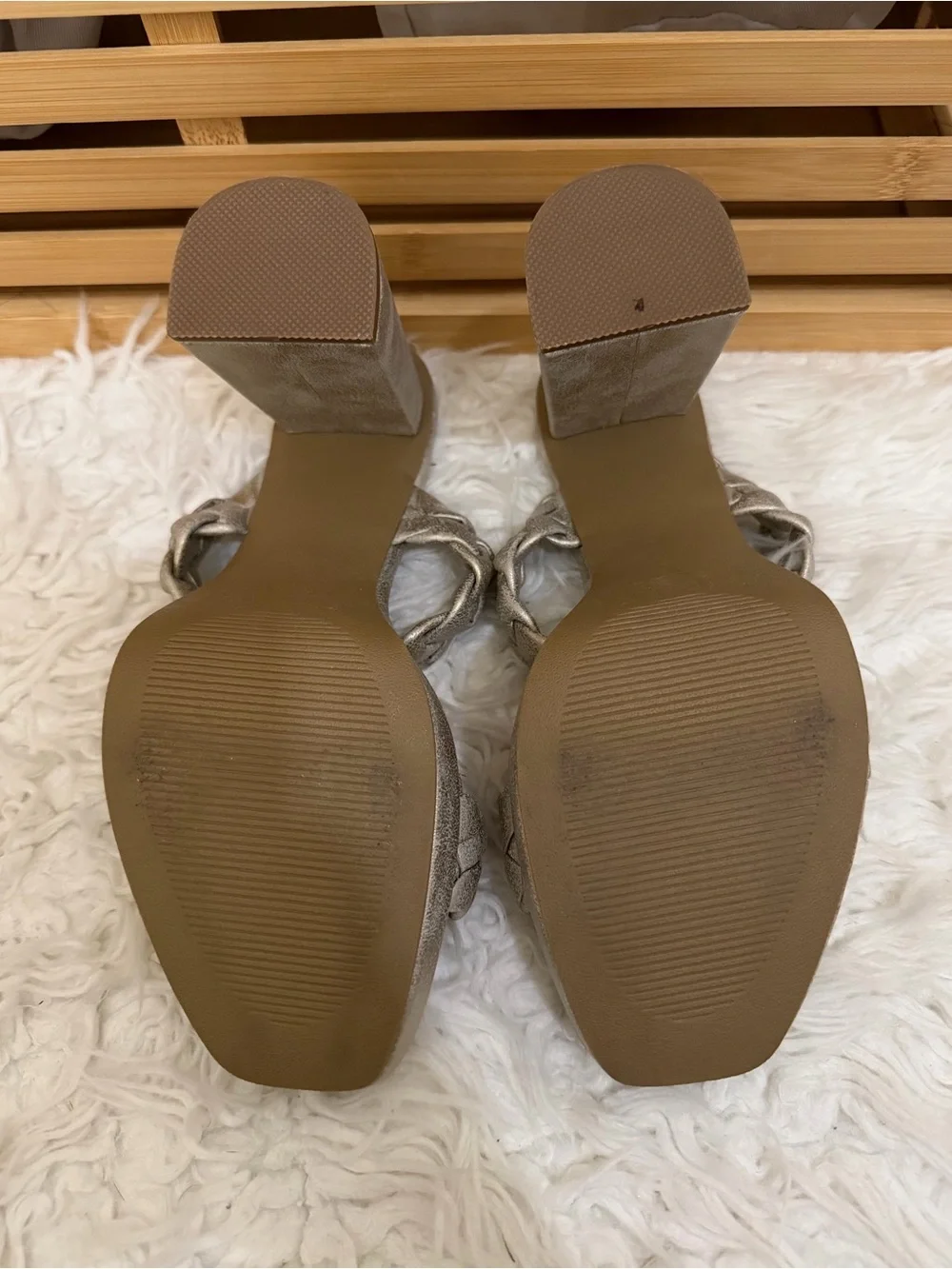 Dolce Vita Metallic Gold Braided Platform Heels Size 8